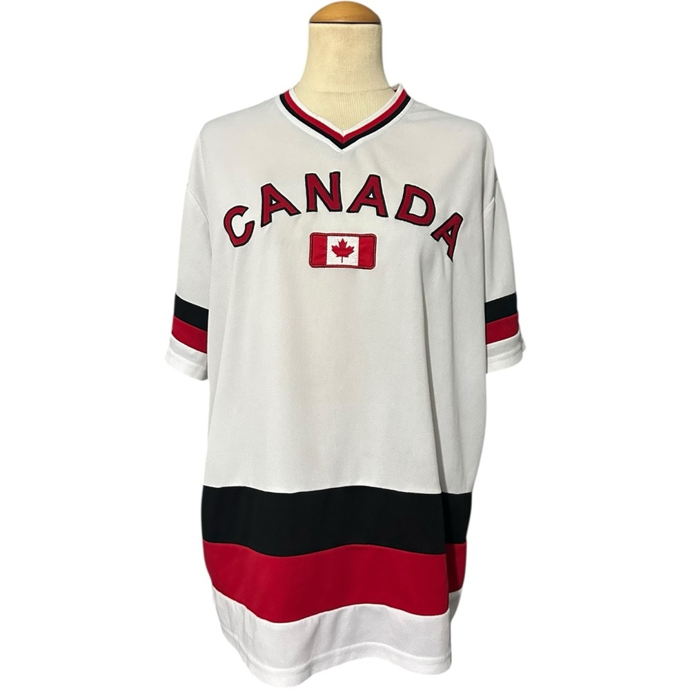 Canada Hockey Jersey White Red Size L